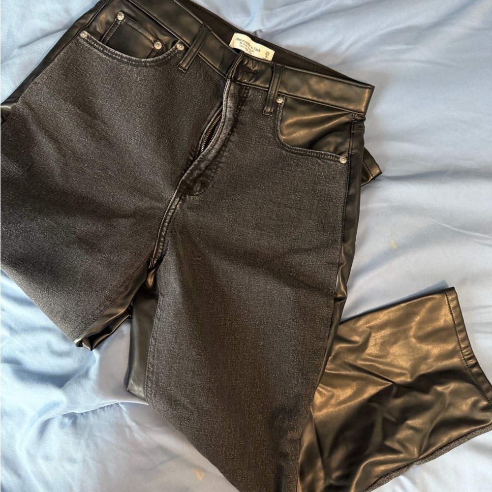 Abercrombie denim/leather pants